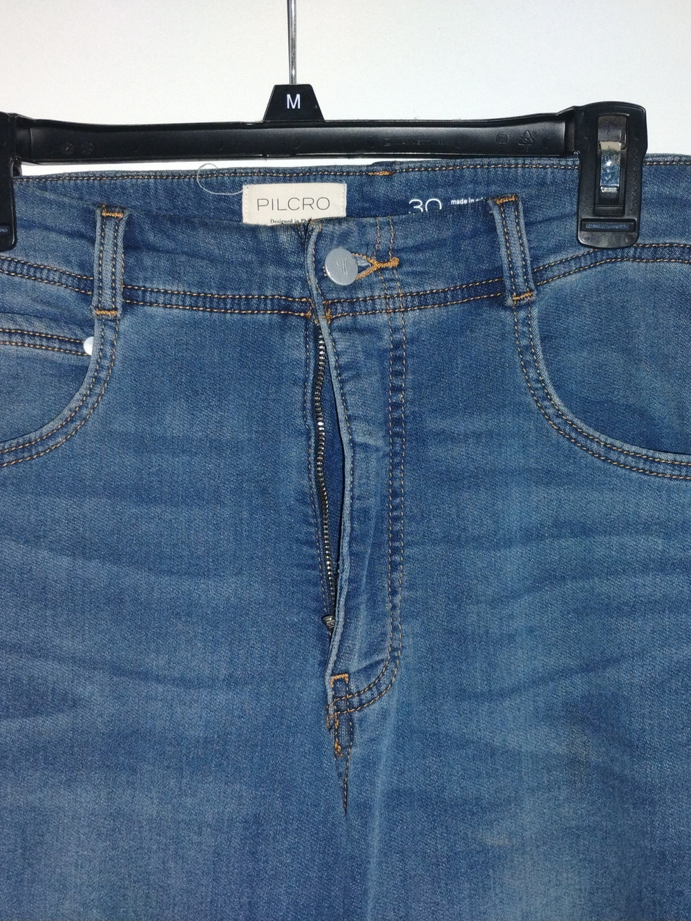 Pilcro Anthropologie Wide-Leg Flare Jeans in Dark Blue Denim - Picture 3 of 5